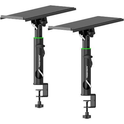 Pair of Studio Monitor Stands Desk Clamp Speaker Stands 0-12°Tilt Height Adjustable with Cable Management