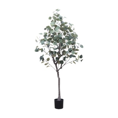 Potted Artificial Eucalyptus Tree, a modern large-scale simulated plant suitable for indoor and outdoor settings, homes, offices, and home decor.