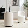 21.25" Small Swivel Boucle Barrel Armless Dining Chair Set of 1,Round Upholstered Accent Vanity Side Chair–The Pop Home - 3 of 4