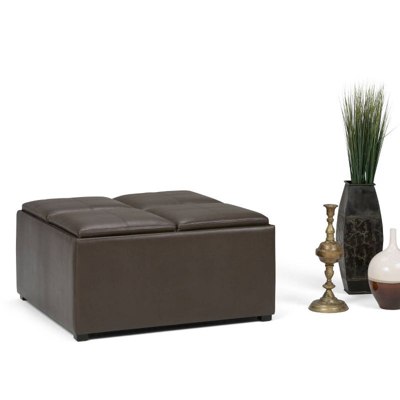 Franklin Square Coffee Table Storage Ottoman and benches - WyndenHall, 3 of 12