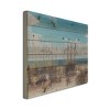 18" x 26" Sand Dunes Print on Planked Wood Wall Sign Panel Blue - Gallery 57: Modern Ocean Landscape Decor, Horizontal Art - 3 of 4