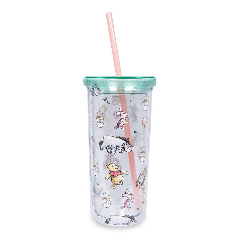 Silver Buffalo Disney Winnie the Pooh Character Toss Acrylic Carnival Cup with Lid and Straw, 2 of 7