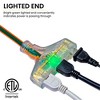 GoGreen Power (GG-15125) 14/3 25Õ 3-Outlet SJTW Outdoor Extension Cord, Lighted Extension Cord, 25 ft, Orange - 3 of 4