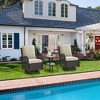 Whizmax 3 Pieces Outdoor Swivel Rocker Chair Set of 2 with Glass Top Table, Outdoor Swivel Glider Rocker, Wicker Swivel Chair Set for Patio Porch Pool - 3 of 4