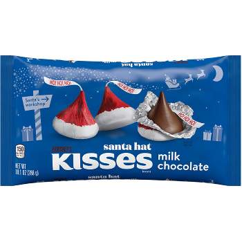 Hershey's Kisses Milk Chocolate Santa Hat Holiday Candy - 10.1oz
