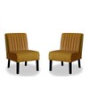Velvet Mid-Century Modern Accent Chairs Set of 2 with Channel Tufting, Plush Seat and Solid Wood Legs - 2 of 4