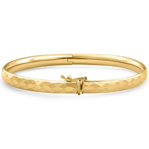 Pompeii3 5mm Hammered Bangle Bracelet 18k Yellow Gold Over Silver - 1 of 3