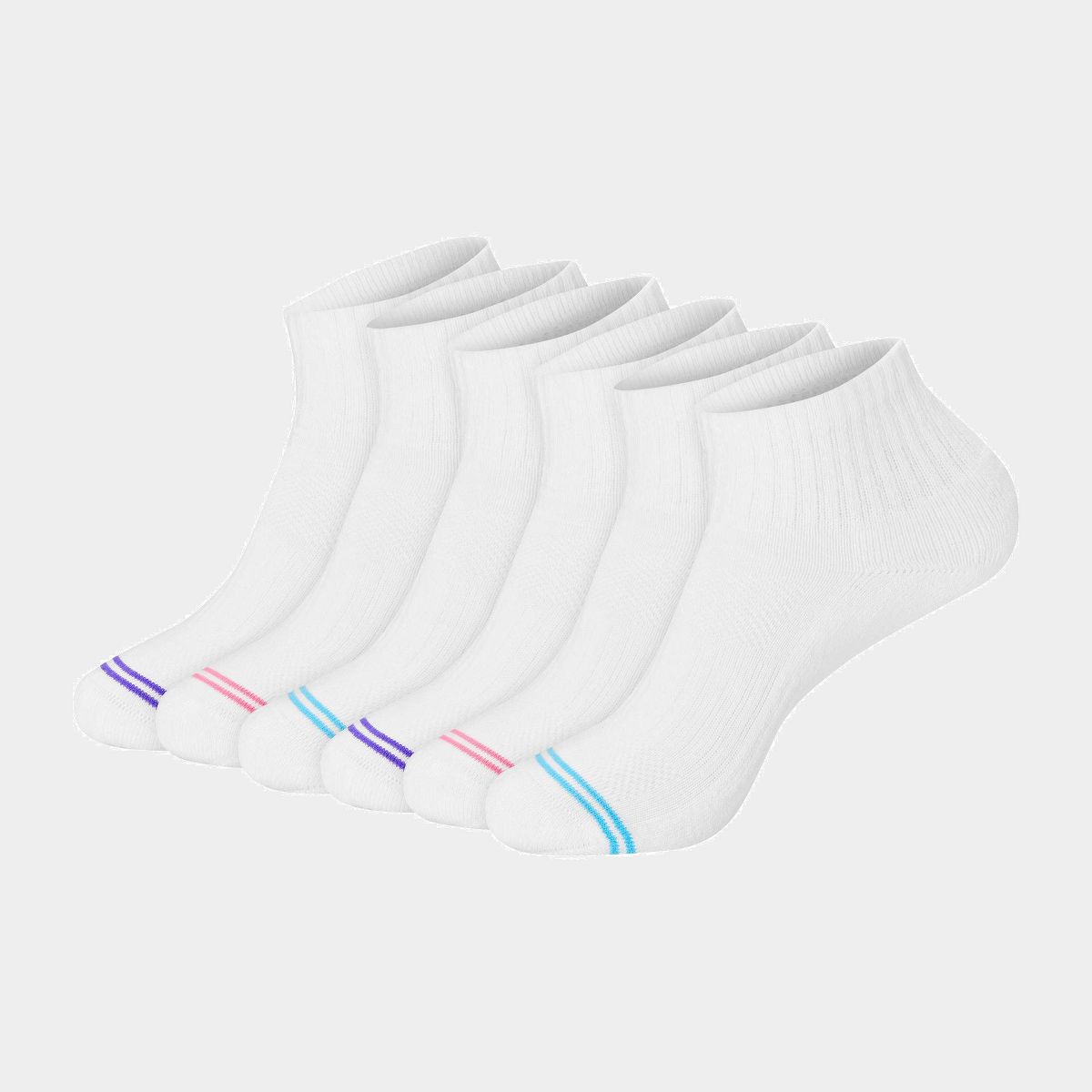 Hanes Premium Women's 6pk Cool Comfort Cushioned Ankle Socks - thumbnail 10