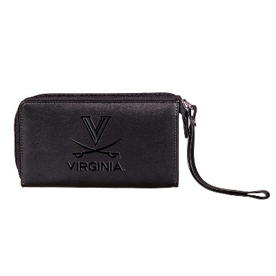 Evergreen NCAA Virginia Cavaliers Black Leather Women's Wristlet Wallet Officially Licensed with Gift Box