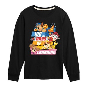 Boys' - Paw Patrol - 100 Days Of Learning Long Sleeve Graphic T-Shirt - 1 of 4