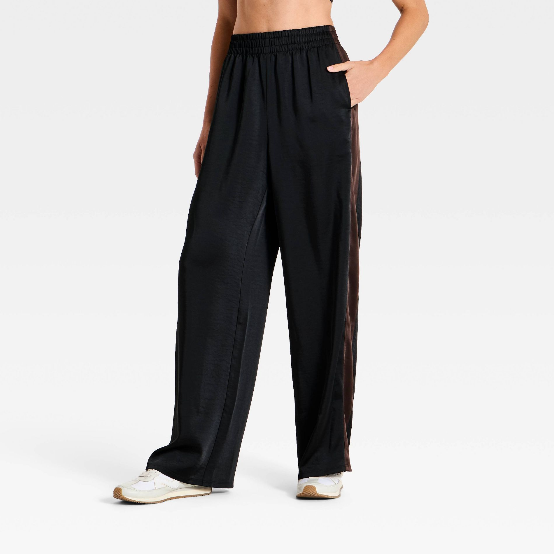 Women's Woven High-Rise Satin Track Pants - All In Motion™
