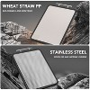 Cutting board, 2-in-1 cutting board with stainless steel and wheat straw, double-sided cutting board with handle, 16" x 11" cutting board for kitchen - 3 of 4