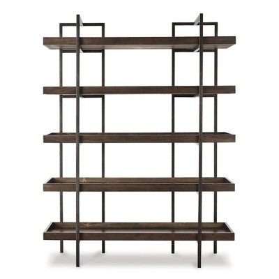 Starmore Industrial Brown Acacia and Steel Bookcase