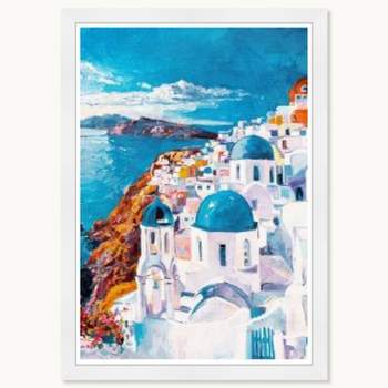 Wynwood Studio 15"x21" Beautiful Day in Greece Wall Art White Frame