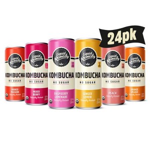 Liquid Remedy Kombucha, Super Sampler Variety Pack - 8.5 Fl Oz Can (Pack of 24) - 1 of 3