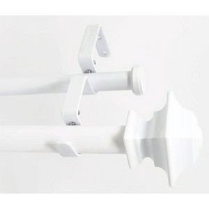 Urbanest Pila Flat Button 1-inch 3-4 inch Double Drapery Curtain Window Rod Set - 1 of 4