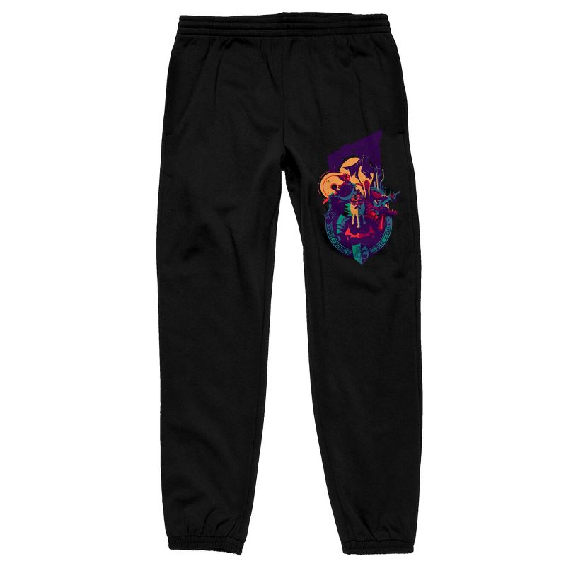 Dungeons & Dragons Four Characters Men's Black Graphic Jogger Pants, 1 of 2