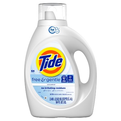 Tide Free & Gentle Unscented HE Deep Cleaning Concentrated Liquid Laundry Detergent