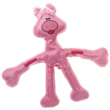 Multipet Skeleropes Pig Dog Toy - Pink - 15"