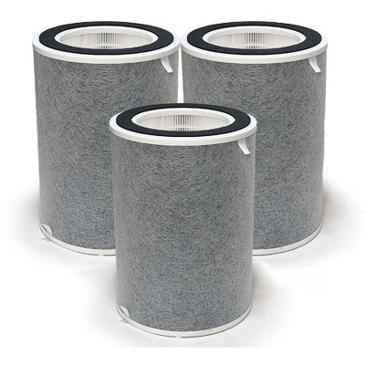 Nispira HP201 HP202 3-in-1 True HEPA Activated Carbon Filter Replacement For Shark NanoSeal Air Purifier MAX HP200 Series HC501 HC502. 3 Packs