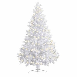 Aghana Digitals 70.9 in Pre-Lit White PVC Half Christmas Tree with Warm LED Lights, Space-Saving - 1 of 4