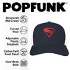 Superman 2025 Monochrome Shield Embroidery Official Pop Culture Adjustable Snapback Cotton Twill Trucker Hat, Navy - 2 of 4