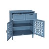 MDF,2 Door 2 Drawer Cabinet, American Furniture, Suitable for Bedroom, Living Room, Study,Blue - 4 of 4