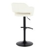 Contemporary Adjustable Barstool with Swivel, Faux Leather, Rounded T Footrest, Set of 2 - 4 of 4