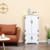 Okak Floor Sideboard Cabinet 48.5" Kitchen Pantry Farmhousewith 2 Adjustable Shelves and 4 Beadboard Doors - 3 of 4