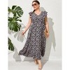 Plus Size Sleeveless Floral Hem Pocket Long Dress for Women Summer Casual Boho Maxi Dress - 4 of 4