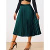 INSPIRE CHIC Women's Party Elastic Waist Metallic Shiny Accordion Pleated Midi Skirt - 2 of 4