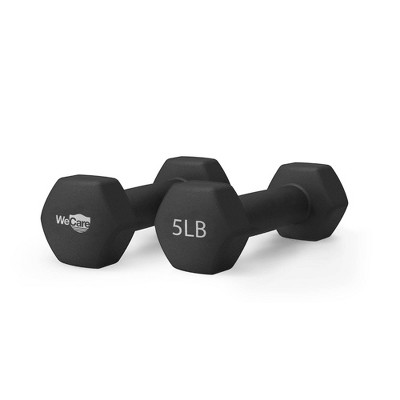 WECARE Neoprene Dumbells 2pc - Black 5lbs