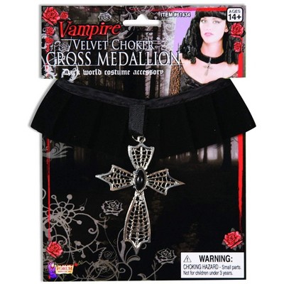 Forum Novelties Velvet Choker-Cross Costume Medallion