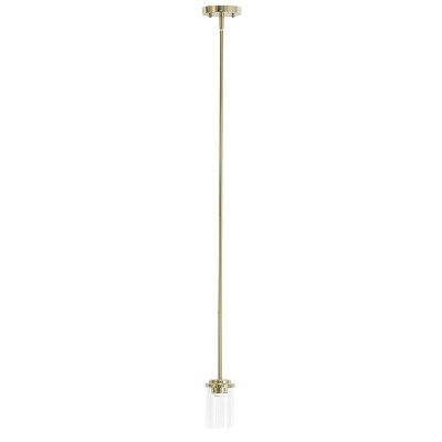 Gold Cylinder Glass Farmhouse Pendant Light
