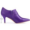 BLISSFUL STEP Women's Flower Pointy Toe Side Zip Stiletto Heels Ankle Booties - 2 of 4