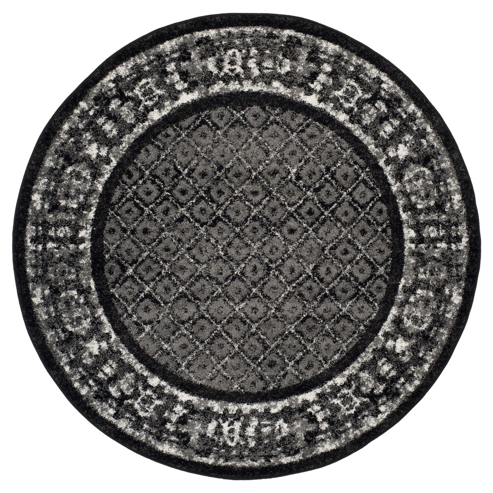 Remi Area Rug - Black/Silver (6' Round) - Safavieh