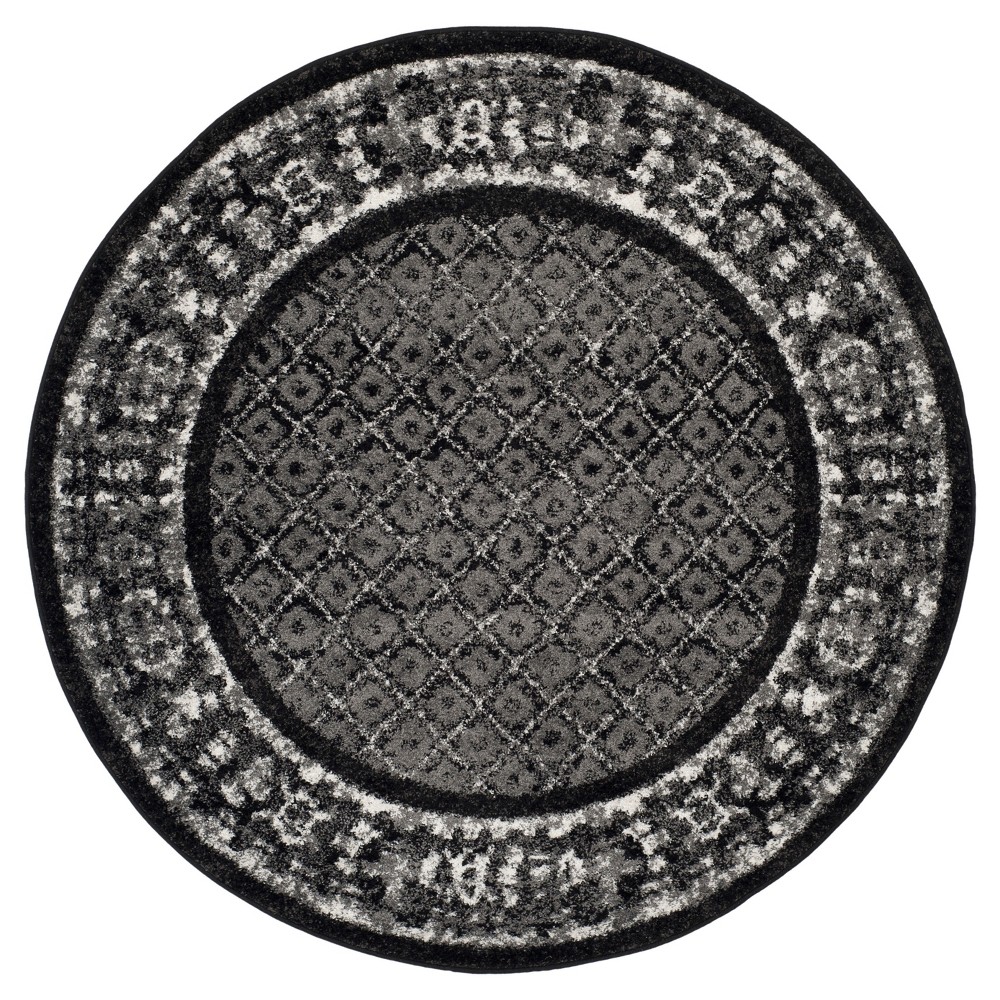 Remi Area Rug - Black/Silver (6' Round) - Safavieh