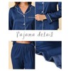 cheibear Women's Satin Button Down Lounge Tops and Pants Sleepwear Pajama Set - 4 of 4