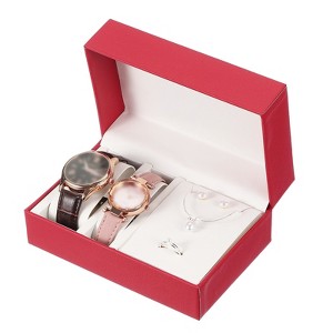 Unique Bargains PU Leather Soft  Travel 2 Slot Watch 1 Necklace 1 Ring 2 Earrings Storage Case - 1 of 4