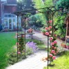 Gulches Metal Garden Arch 80.3in x 20.47in x 81.1in Climbing Plants Support Rose Arch Outdoor Black - 2 of 4