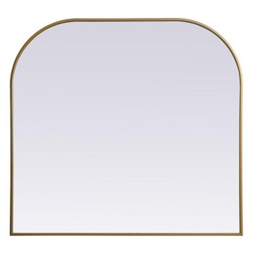 Elegant Lighting Metal Frame Arch Mirror 40x38 Inch in Brass