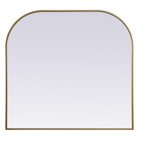 Elegant Lighting Metal Frame Arch Mirror 40x38 Inch in Brass - 1 of 4