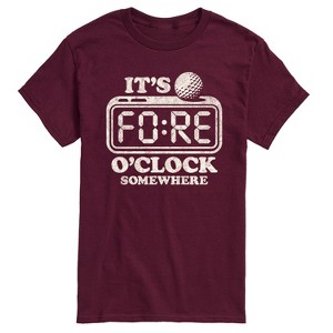 Men's - Instant Message - Golf Fore OClock Somewhere Short Sleeve Graphic T-Shirt - 1 of 4