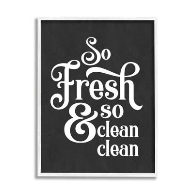 Stupell Industries So Fresh So Clean Laundry Phrase Vintage Typography ...