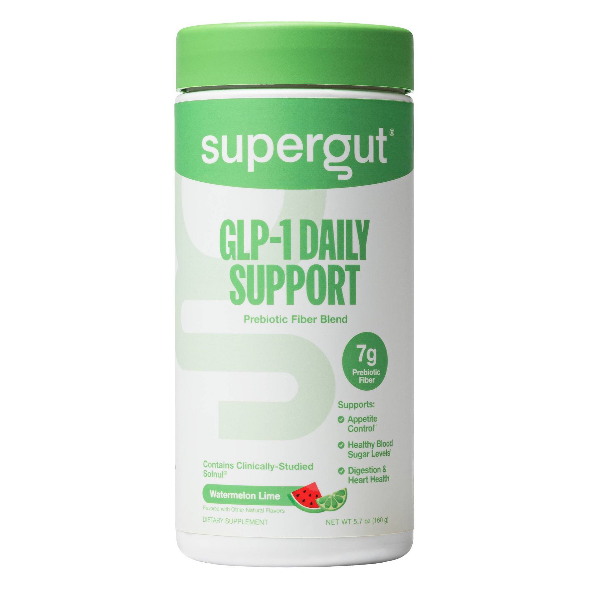 Supergut GLP-1 Daily Support Prebiotic Fiber Powder - Watermelon Lime - 18 servings/5.7oz