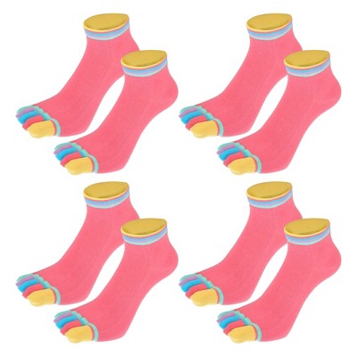 Unique Bargains Non Slip Full Finger Toe Socks 4 Pair