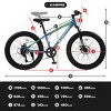 SEVOBAL Bicycles 24 Inch Fat Tire Mountain Bike Full Shimano 7 Speed Dual Disc Brakes Front Suspension, Blue, 67"*25"*40" - 2 of 4