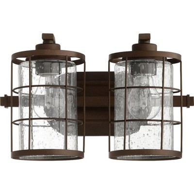 Quorum Lighting Ellis Glass 2-Light Oiled Bronze Wall Sconce