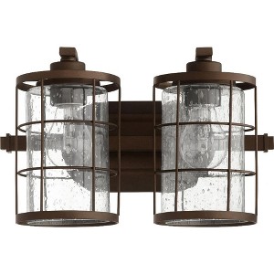 Quorum Lighting Ellis Glass 2-Light Oiled Bronze Wall Sconce - 1 of 1