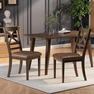 Dining Chairs Set of 2, Brown - 1 of 4